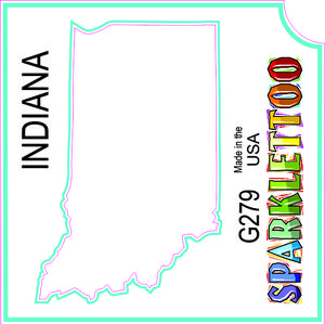 212 MAIN Ruby Red Glitter Tattoo Stencil (G279-2) - 100-Pack 2-Ply Paper, Indiana Map State Outline, 1.5x2.3x2.3 in, Safe for Skin, American Made, FDA Compliant, Made in USA, for Men's Special Occasion Costumes & Accessories