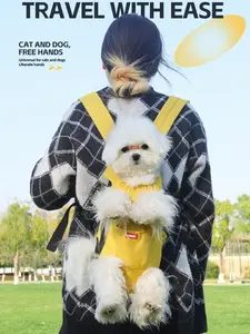 Hands-Free Pet Backpack Carrier – Soft Front Chest Sling for Small Dogs, Legs-Out Design, Adjustable Pet Travel Carrier for Walking & Hiking (7-11 lbs)