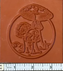 Mushroom Family 3.5" x 3.5" Rubber Texture Mat