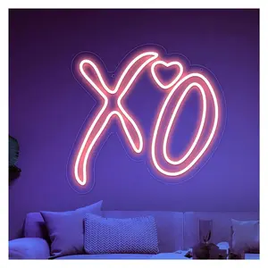 XO Heart Neon Signs USB Powered Light For Bedroom Living Room Bar Party Wall Wedding Decor