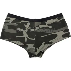 Black Camo Women’s “Booty Camp” Booty Shorts – Cotton Spandex Lounge Shorts