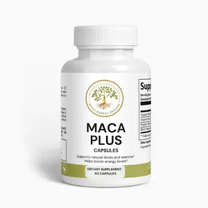Maca Plus Capsules - 60 Organic Red Black & Yellow Maca Root for Energy Fertility & Hormonal Balance - 1500mg per Serving - US Made Dietary Supplement