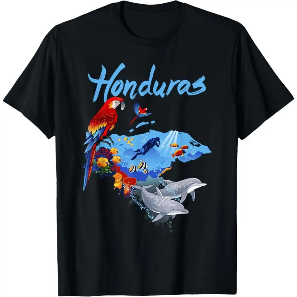 Menswear 100% Cotton Short-Sleeve Round Neck Casual Distressed Honduras Map Men's T-Shirt