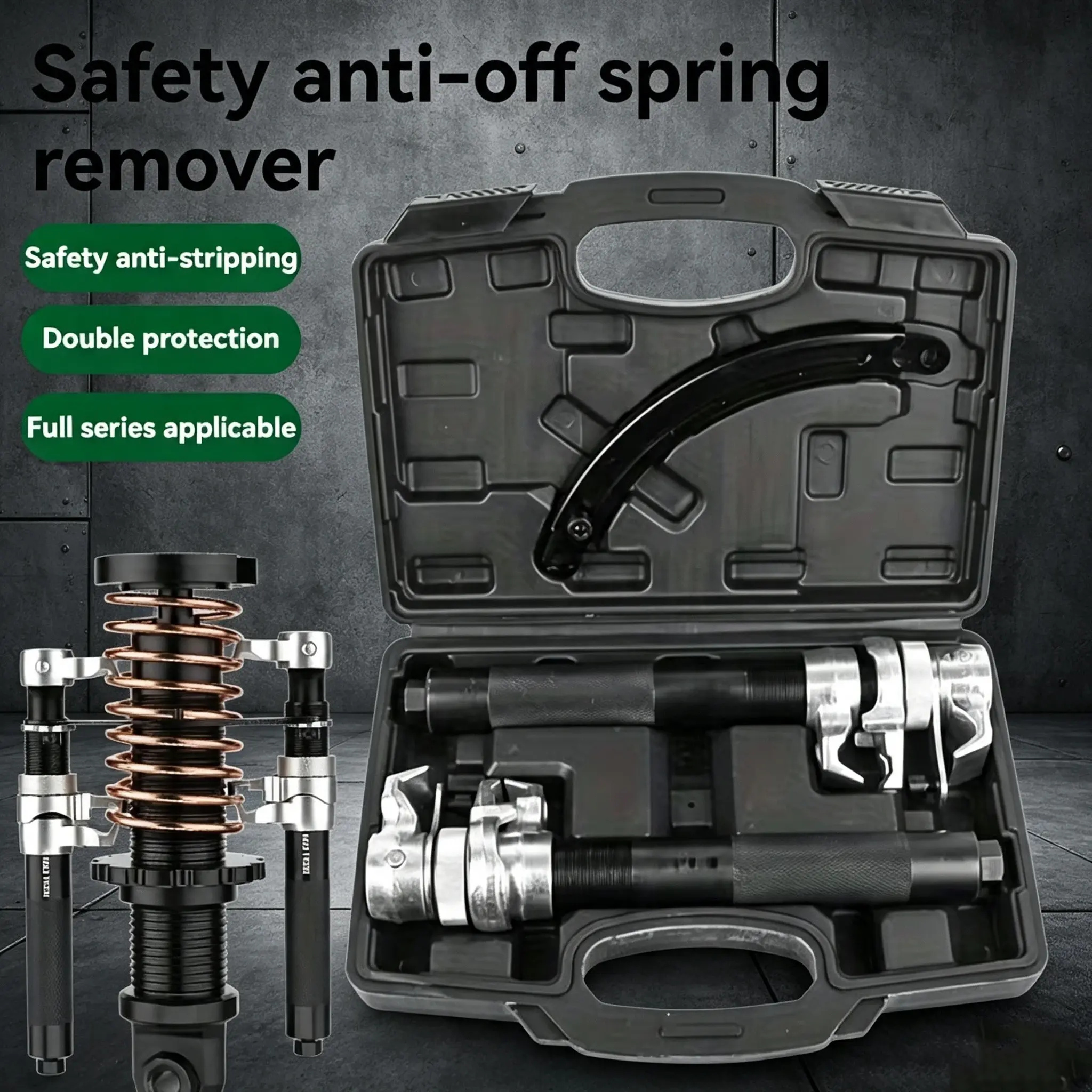 Heavy Duty 2200 Lbs Coil Spring Compressor Kit, Compatible with Impact Wrench, Auto Suspension Strut Removal & Installation Tool Set with Safety Gloves