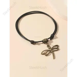 Women's Vintage Dragonfly Beaded Anklet Pendant, 2024 New Boho-Style Lightweight Zinc Alloy Jewelry, Summer Beach Accessory for Sports & Outdoor Premier League Fan Shop Enthusiasts