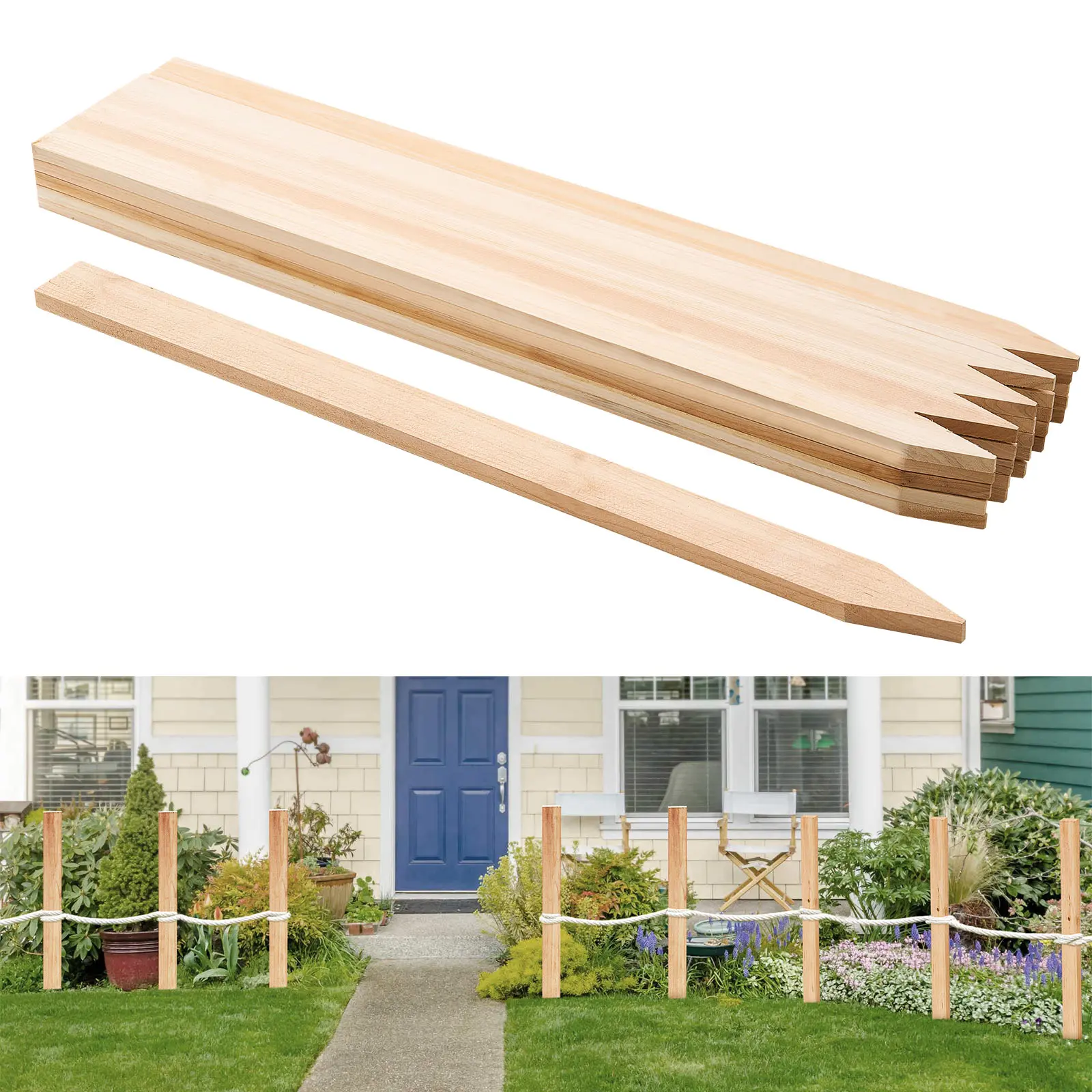 VEVOR Wooden Garden Stakes, 25 Pcs 36 x 0.5 x1.5 in Survey Grading Stakes, Garden Ground Stake with Sharp Point, Fir Wood Plant Support Stake, Sign Posts for Silt Fence Backyard Boundaries Baselines#BacktoSchool