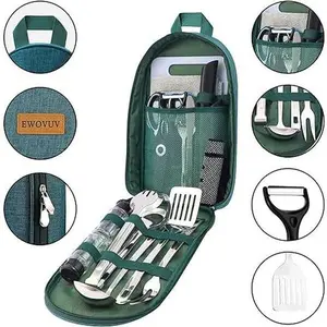 Camping Cooking Utensils Set- Camping Essentials Cookware Accessories Gear Must Haves Cam...