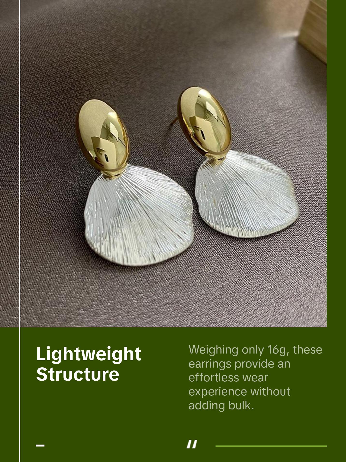 Sterling Silver Duo Color Seashell Earrings