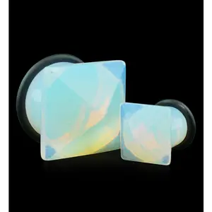 Opalite Glass Squared Plugs Opalite Glass Squared Plugs