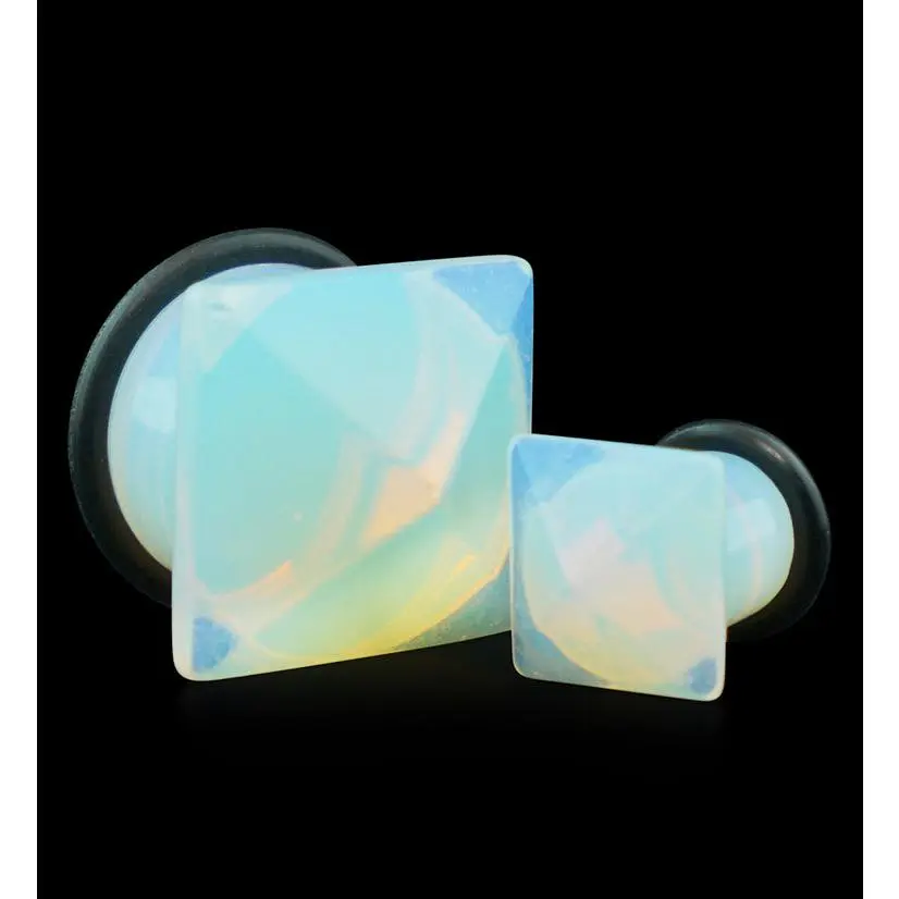 Opalite Glass Squared Plugs Opalite Glass Squared Plugs