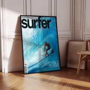 Surfing Magazine Poster, Pro Surfer Wall Art Print, Retro Wave Coastal Decor, Urban Streetwear Artwork, Beach House and Dorm Room Decor