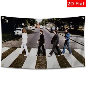 Music Artist Flag Beatles Abbey Road Album Cover Funny Poster Durable Cave Wall Banner, University Dorm Room Decor, Outdoor Bedroom Party Gift