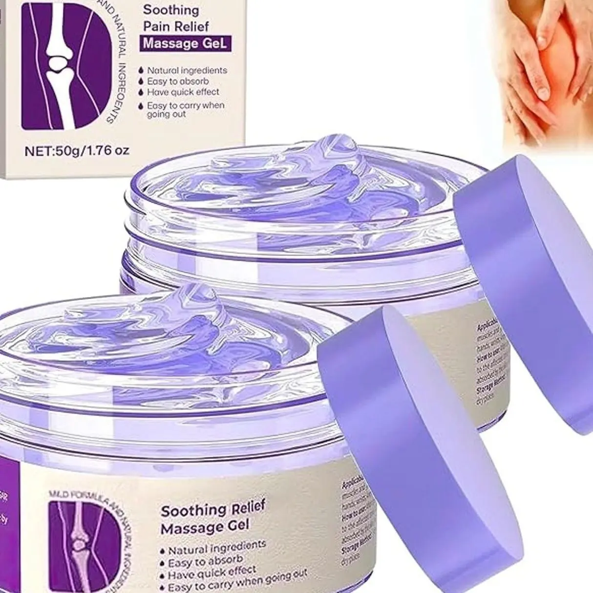 2Pcs Kresin Joint Pain Purple Gel Purple, Kresin Joint Gel Activities Throughout The Body,Soothes Knees, Lumbar, Neck, Hands, and Feet