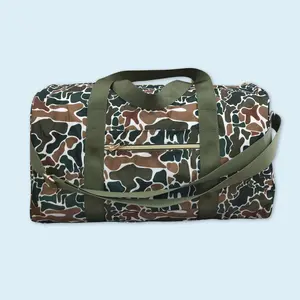 Brown camouflage travel duffle bags