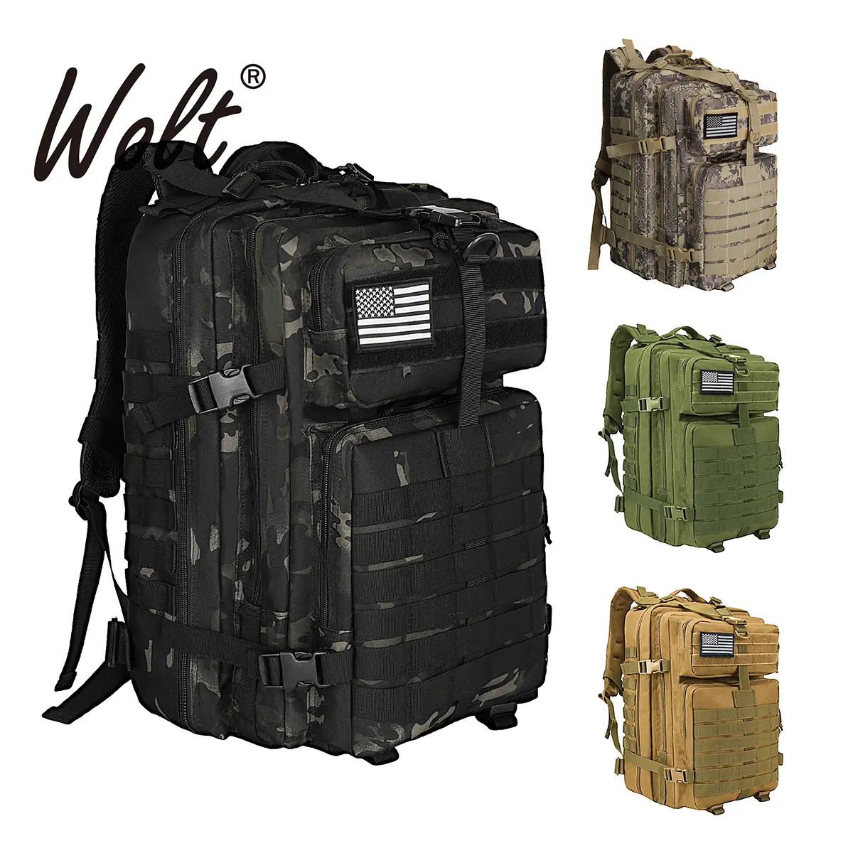 Wolt 45L Tactical Backpack for Men - Military 3 Day Assault  display picture 1