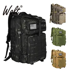 Wolt 45L Tactical Backpack for Men - Military 3 Day Assault Pack & Bug Out Bag - Large Waterproof MOLLE Rucksack with Laptop Compartment for Hiking Camping Rucking