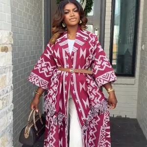 Akwaete Kimono - Rich Fabric Statement Piece Sophisticated & Versatile with Fringe Detail