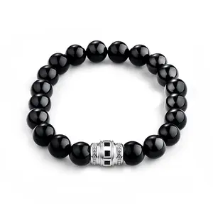 FANCIME Spiritual Beads Mens  Sterling Silver Bracelet