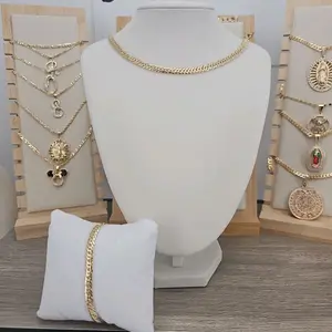 (C10)(C11)  14k gold laminated set.  22 inches chain. 7.5 bracelet.