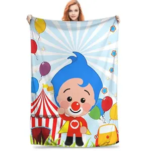 Plim Plim Cozy Cartoon Pattern Plush Blanket  For Home Autumn/WinterExtra Soft Cozy Baby Blanket Warm nap Blanket Children's Gifts