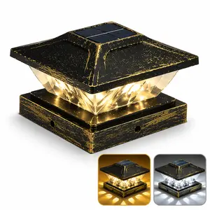 APZZLOXH 1/2/4/6/8/12 Solar Post Cap Lights Outdoor, 2 Color Modes Warm White & Cool White, Fits 4x4 4.5x4.5 5x5 5.5x5.5 Posts, Waterproof Solar Fence Post Lights with Auto On/Off for Deck Fence Patio Garden