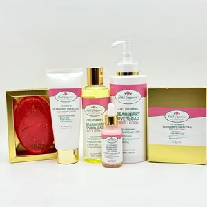 Sha's Organic Skincare Bearberry Brightening Face & Body Set - Body Care with Bearberry, Hyaluronic Acid, Shea Butter for Moisture, Anti-Aging, Even Skin Tone, Hyperpigmentation Removal