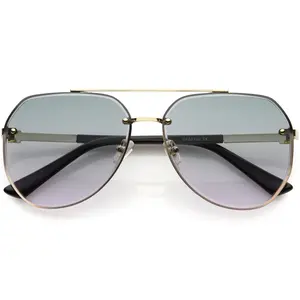 Luxe Rhinestones Temple Accent Bevelled Lens Square Sunglasses D029