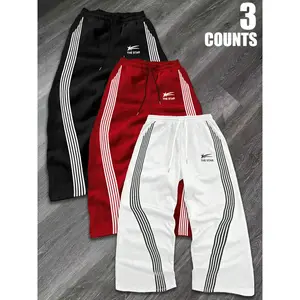 Men's Striped Print Waistband Jogger Pants, Casual Comfy Breathable Sweatpants for Daily Wear, Men's Trousers for All Seasons, Sports Pants