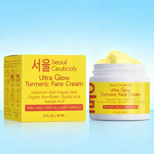 Seoul Ceuticals Ultra Glow Turmeric Face Cream 60ml with Hyaluronic Acid Aloe Shea Butter for Zero Aging Dullness Formula