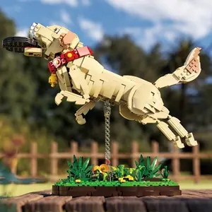 Labrador Dog Design Building Blocks, 1253pcs/set Creative Desktop Ornament, Assembly Toy for Teenager & Adults, Home Decoration