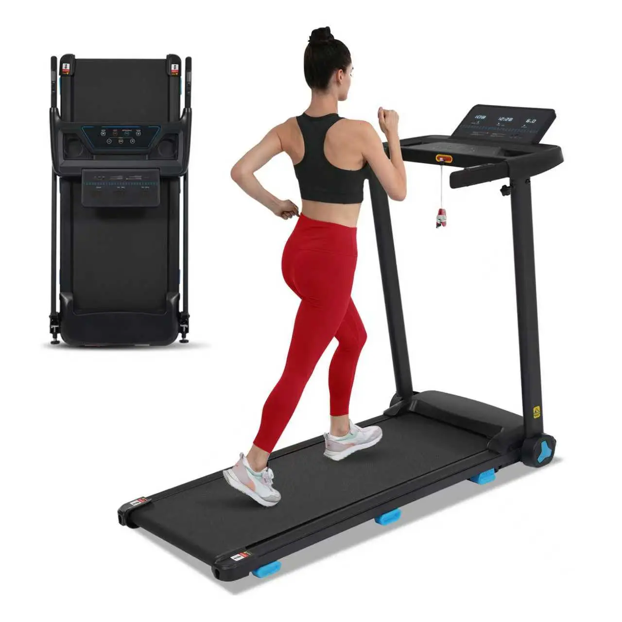 SAYGOGO Treadmill with Incline, 3.0HP Quiet Foldable Treadmills for Home, 10.0MPH 300 LBS Weight Capacity Home Exercise Equipment Treadmills with Heart Rate Sensors,Type C & USB Charge Station ,Bluetooth summerwins