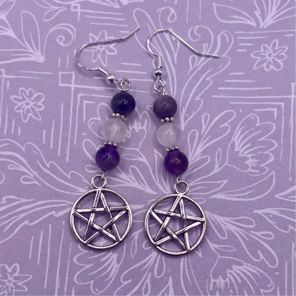 Witchy Goddess Protection Invocation Dangly Earrings