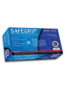 Microflex SG375S SafeGrip Latex Exam Cleaning Gloves - Powder-Free, Extra-Thick, Thickened, Comfortable, Small, 50-Count Box for Home Care Hand Protection, Extra-Thick Cleaning Gloves