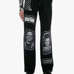 Universal Monsters X Frankenstein & The Bride Of Frankenstein Jeans Sz 15 Black Cotton
