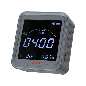 VEVOR Carbon Dioxide Monitor, CO2 Controller with Temperature and Humidity Display, NDIR Sensor, Carbon Dioxide Detector for Bedside, Home, Office, Car, Lightweight & Portable