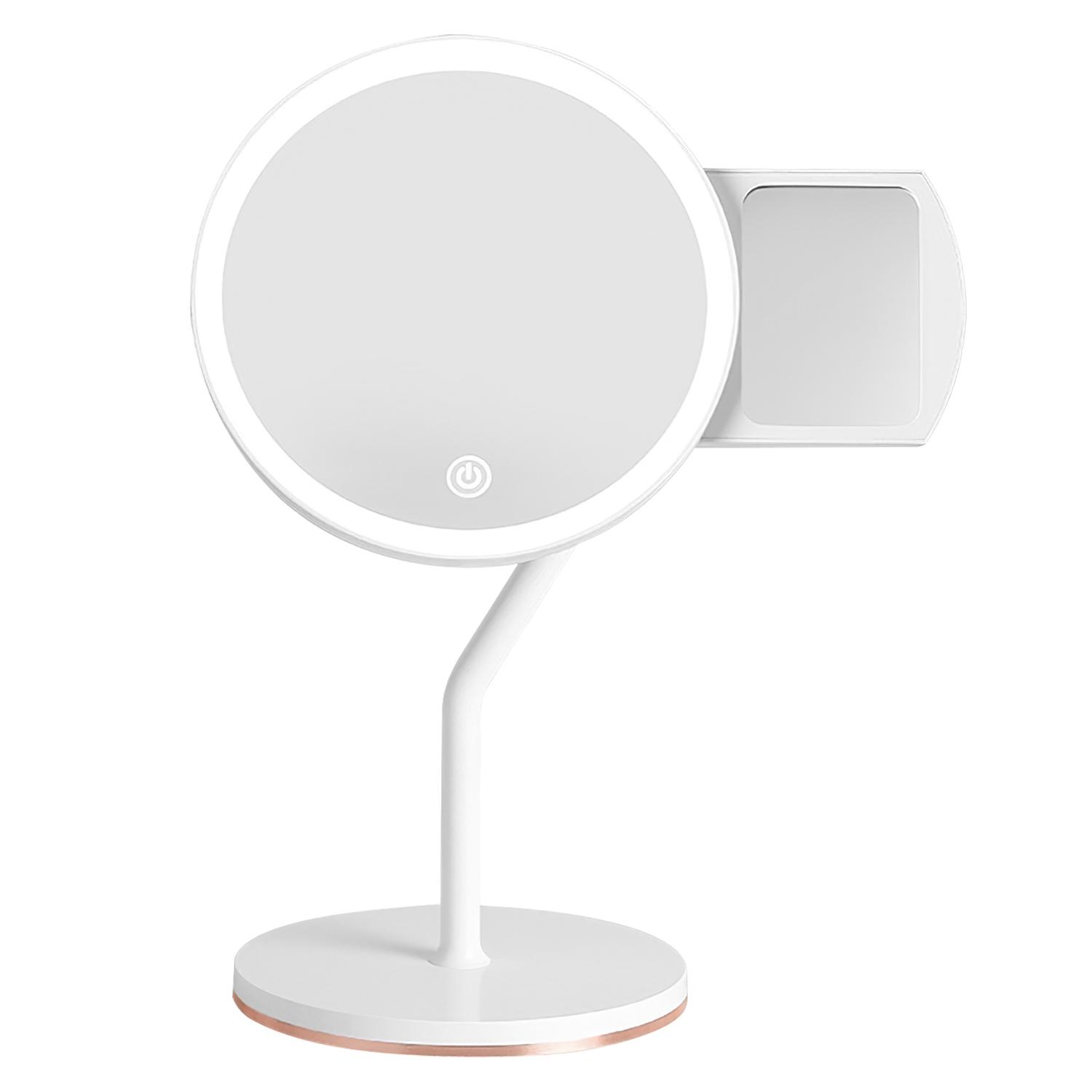 7.48In 5X Magnifying Lighted Makeup Mirror Dimmable Magnification Mirror With Lights Lighted Vanity Mirror with 3 Light Colors