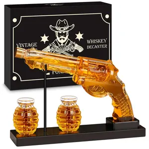 Whiskey Decanter Set with 2 Glasses – 270ml (9 oz), Elegant Home Bar Decor, Perfect for Gifting or Treating Yourself, Cool Bourbon Dispenser for Any Occasion
