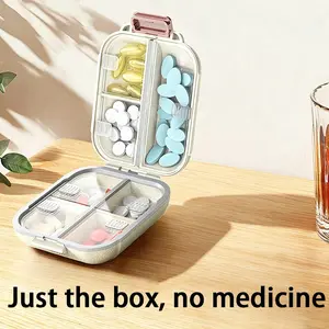 1pcs Sealed small pill box portable carry-on seven days a week medicines divided into three meals a day mini Medicine Organizer 7 compartments small pill box