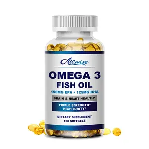 3x Strength EPA & DHA Omega 3 Fish Oil 3600mg, Highest Potency, 120 Softgels