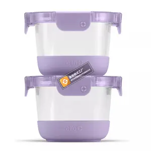 Ello 4pc 2c Glass Refresh Round Food Storage Container Set