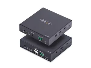 Startech IH2006KVMEXTEND HDMI KVM Extender Over IP Network - 4K 60Hz, Driverless, HDMI & USB Over Ethernet-CAT6, A VoIP, Transmitter & Receiver Kit, Includes Mounting Kits - Black