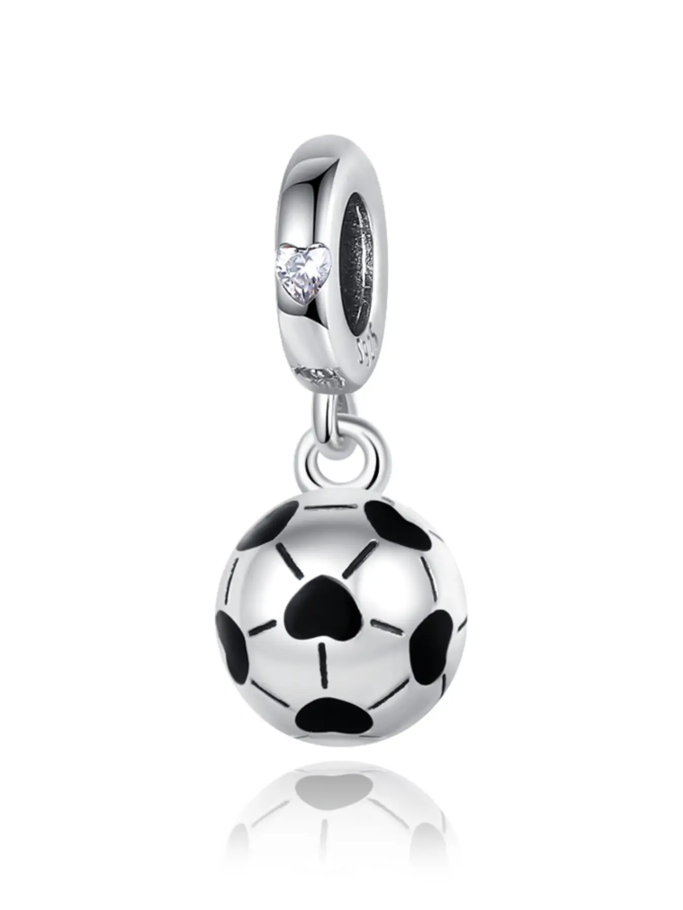 High-Quality Silver-Plated Soccer Pendant, Charm Jewelry, DIY with Charms, DIY Jewelry Making Kit, Unique Minimalist Design, Perfect for Bracelets and Necklaces, Chain