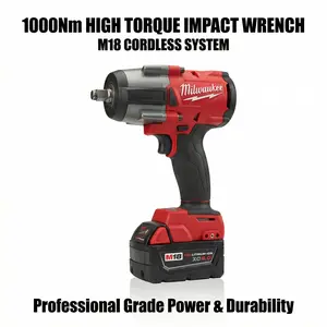 Milwaukee M18 FMTIWF12 1000Nm Impact Wrench Kit One Battery Charger Heavy Duty Bolting Electric Wrench
