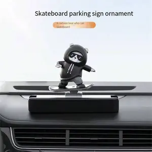Car Dashboard Bear Figurine, Cartoon Moving Bear Ornament, New Car Decorative Item, Cute Bear for Car Interior, Novelty Car Accessory