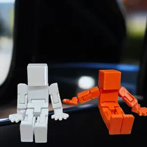 Adjustable Jointed Block Figure Model, Articulated Figures, Action Figurine, Desk Decoration for Computer, Office, School, Bedside Table, Car Console, Party, Home Decor Gift