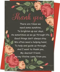 Thank You Cards with Envelopes for Men Women Friends Teacher Boss, Thank You Gifts for Graduation, Holiday, Christmas Day Gifts | Gift Card with Envelope