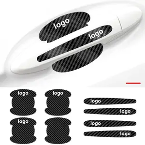 8pcs Car Thick Silicone Door Bowl Stickers + Handle Stickers, Anti-Scratch Protection, Universal Fit, Exclusive Logo, Scratch Proof Film, Car Decals