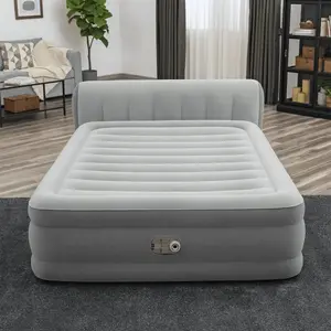 Bestway ®   Tritech Headboard Inflatable Mattress Queen Size 18" with Integrated Air Pump heavy duty outdoor bed camping  cot