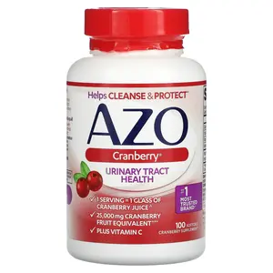 AZO Cranberry Urinary Tract Health Supplement, Sugar-Free, 100 Softgels