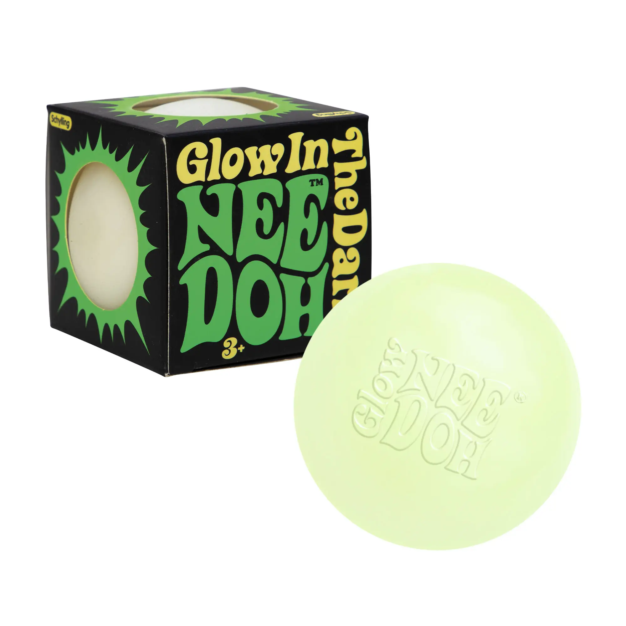 NeeDoh Glow in the Dark - Glowing Sensory Toy with a Satisfying Doh Filling - Ages 3 and Up - One Piece